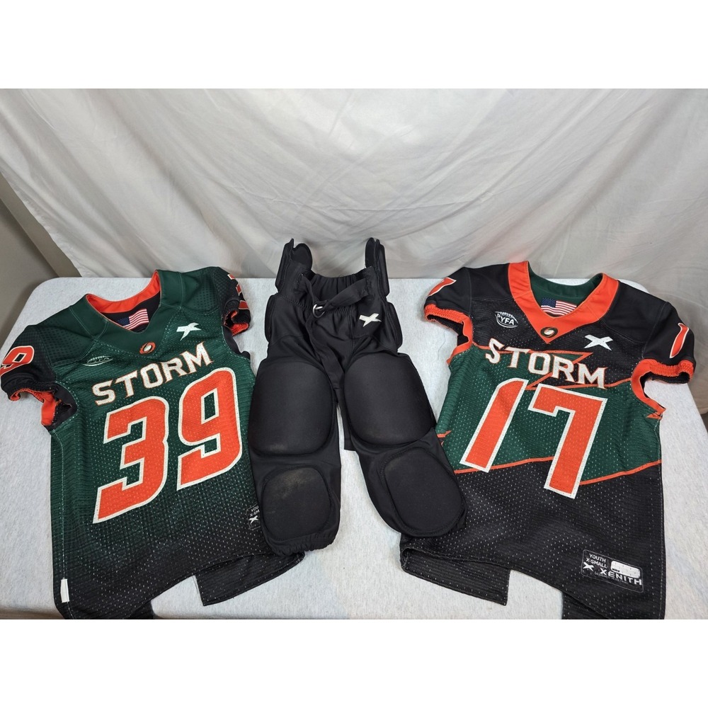 2 Jerseys, One Padded Pants, Lynn Haven Fl Storm Football Y XS Reversable
